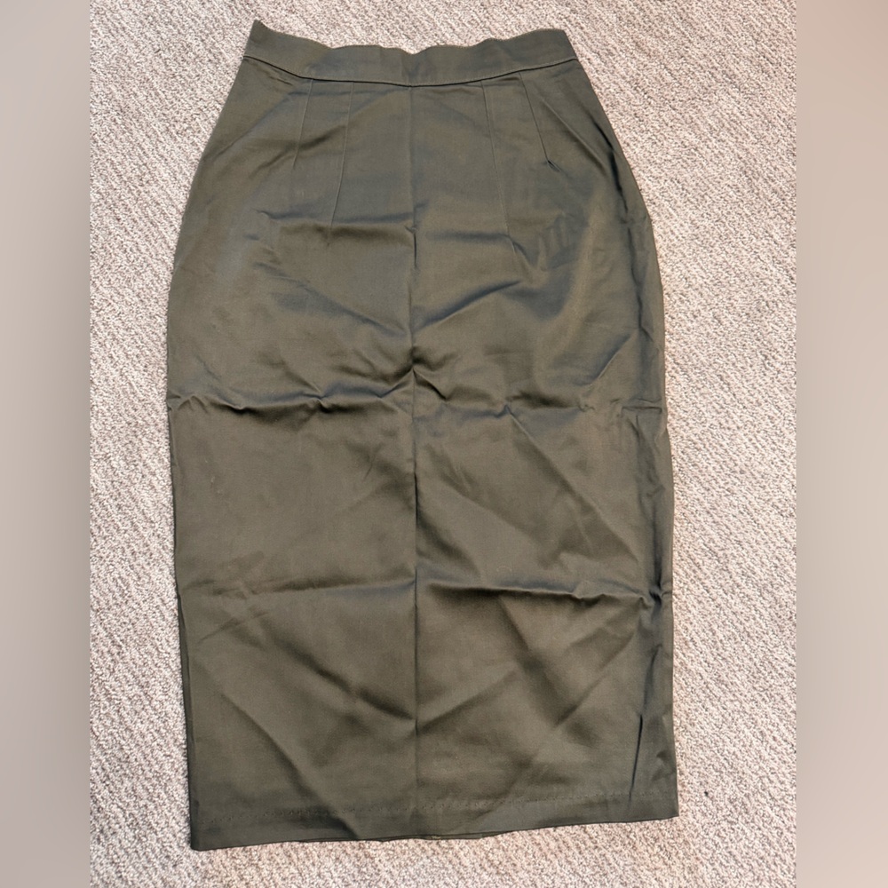 NWT Vixen by Micheline Pitt Olive Pencil Skirt